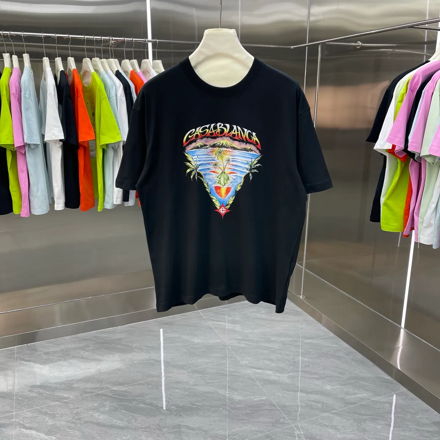 New Arrival Casablanca Classic Series T ～ ， ， 。 ， Classic ， In Stock ！ ：White Black Light Green Orange Pink（5 ） Size：S M L XL XXL